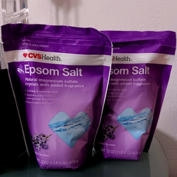 CVS Other - 2pc LOT CVS Epsom Salt Lavender For Bath 44 Total Ounces (22 Ounces X 2)**NEW!